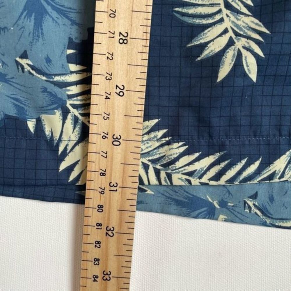 Bill Blass Shirt Mens Size XL Blue Button Down Short Sleeve Hawaiian Hibiscus - Picture 4 of 10